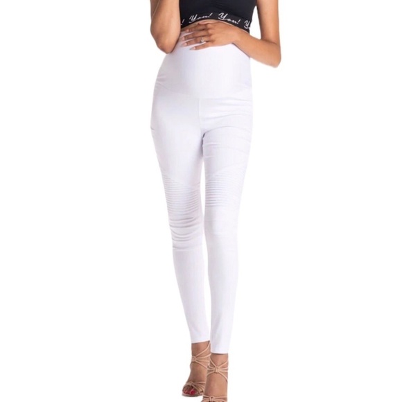 Preggo Leggings Pants - Preggo Leggings Moto Jeans Leggings White Size XL Maternity Skinny Jeans